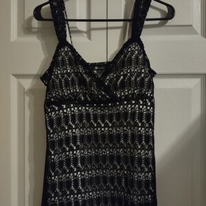 AB Studio Black and White Lace Camisole